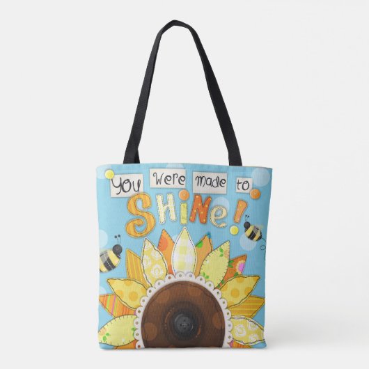 inspirerend Canvas tas van "Made to Shine" (Achterkant)