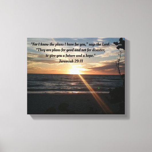 Inspirerend Canvas - Zonsondergang - Jeremia 29:11 (Voorkant)