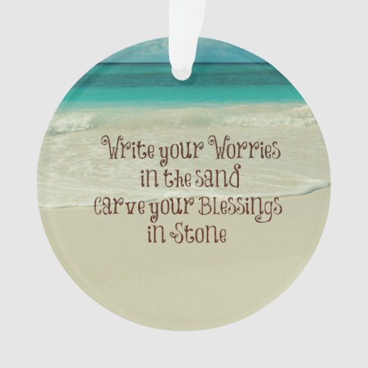 Inspirerend Carve uw zegeningen in Stone Quote Ornament (voorkant)