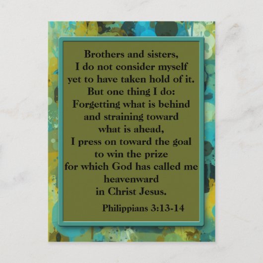 Inspirerend Christelijk Bijbelverse Briefkaart (Voorkant)