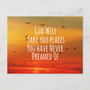 Inspirerend Christelijk citaat: God zal Briefkaart
