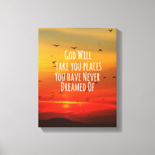 Inspirerend Christelijk citaat: God zal Canvas Afdruk