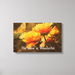 Inspirerend Christelijk Citaat: Zijn naam is Canvas Afdruk