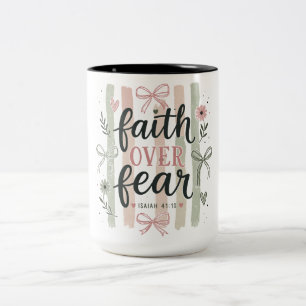Inspirerend christelijk geloof tweekleurige koffiemok