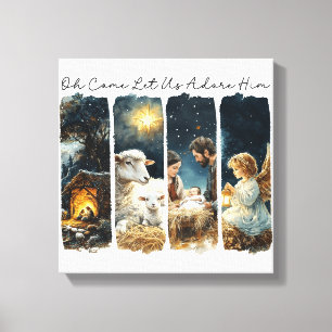 Inspirerend Christelijk, laten we Hem aanbidden Canvas Afdruk