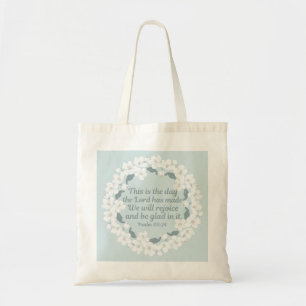 Inspirerend Christelijk Psalm 118:24 Leuke Bloemen Tote Bag