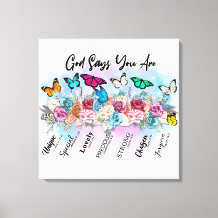 Inspirerend Christelijke bijbelvers Canvas Afdruk