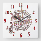 Inspirerend Christelijke bijbelvers Vierkante Klok (Voorkant)