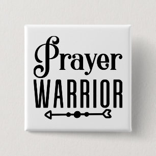 INSPIREREND Christelijke quote van PRAYER WARRIOR Vierkante Button 5,1 Cm