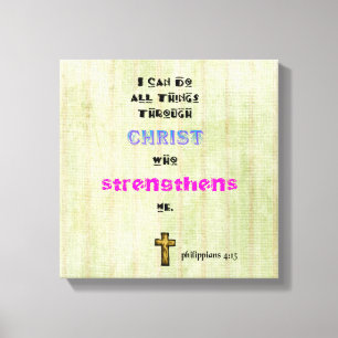 Inspirerend Christelijke Scriptgrafie Canvas Afdruk