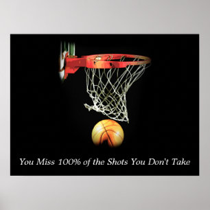Inspirerend Citaat Basketball Shot Artwork Poster