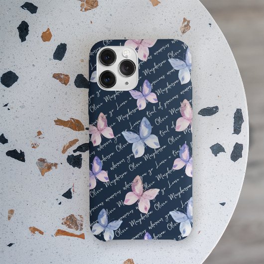 Inspirerend Citaat Butterflies Monogram Case-Mate iPhone Case