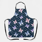 Inspirerend Citaat Butterflies Monogram Schort (Voorkant)