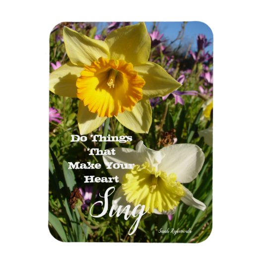 Inspirerend Citaat Daffodil Floral Flower Magnet Magneet (Verticaal)