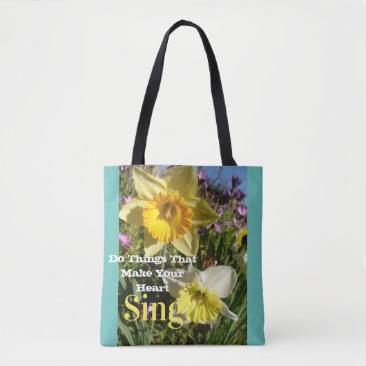 Inspirerend citaat Daffodil Spring Floral Draagtas (Voorkant)