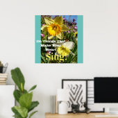 Inspirerend citaat Daffodil Spring Floral Poster (Thuiskantoor)