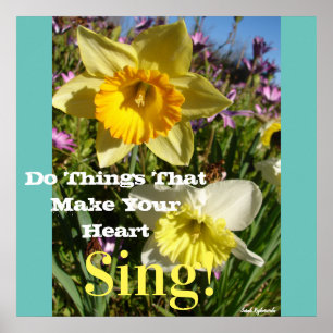 Inspirerend citaat Daffodil Spring Floral Poster