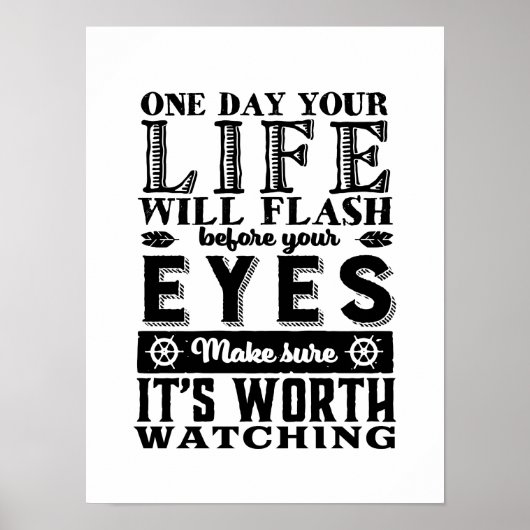 Inspirerend citaat: een goed leven Poster (Voorkant)