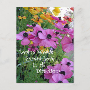 Inspirerend citaat kleurrijke bloem tuin briefkaart
