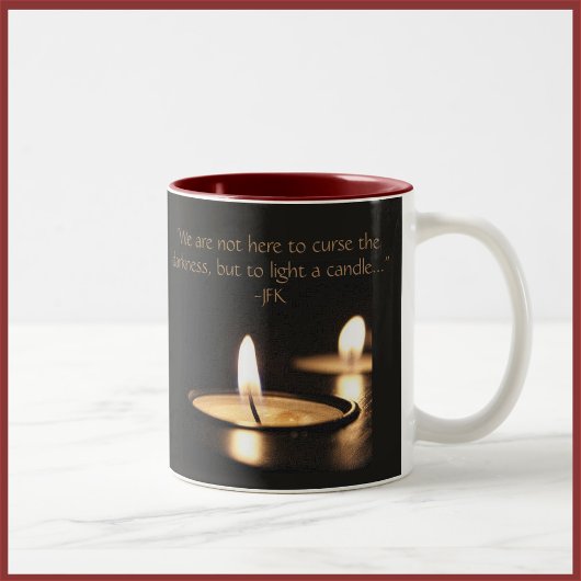 Inspirerend citaat Licht een Kaars Tweekleurige Koffiemok