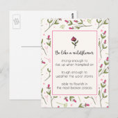 Inspirerend citaat met bloempatroon briefkaart (Voorkant / Achterkant)