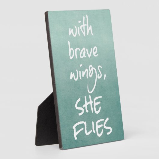Inspirerend citaat: Met Brave Wings vliegt ze Fotoplaat (Zijkant)