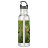 Inspirerend citaat met rode rozenbloesem afbeeldin waterfles (Achterkant)