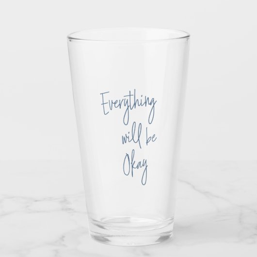 Inspirerend Citaat Minimalistisch Blauw Wit Manusc Glas (Voorkant)