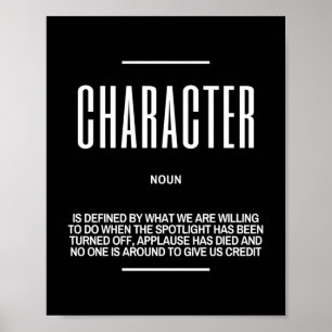 Inspirerend citaat op karakter poster