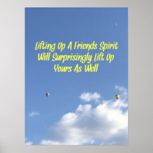 Inspirerend citaat op Sky Cloud Hot Air-ballon Poster