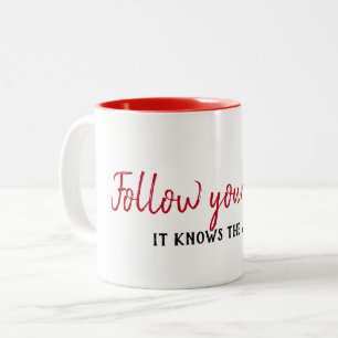 Inspirerend citaat op wit tweekleurige koffiemok