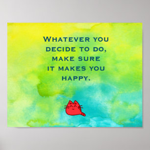 Inspirerend citaat over Geluk Poster
