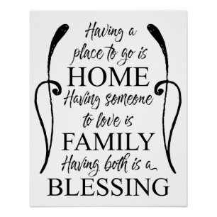 Inspirerend citaat over Huis - Familie - Afzegelin Perfect Poster