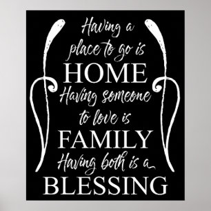 Inspirerend citaat over Huis - Familie - Afzegelin Poster