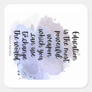 Inspirerend citaat over Onderwijs Vierkante Sticker