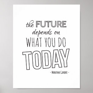 Inspirerend Citaat Poster de Toekomstige Witte Tre