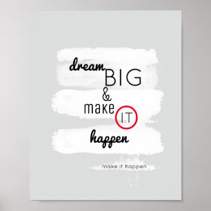 inspirerend citaat poster droomt grote tekst op gr