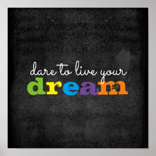 inspirerend citaat poster durft muurkunst te drome