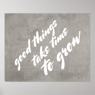 inspirerend citaat poster goede dingen nemen tijd