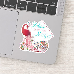 Inspirerend citaat prachtig Peacock Sticker