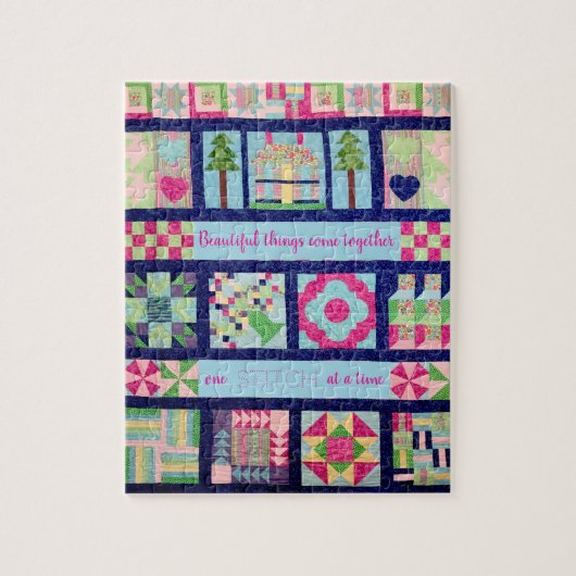 Inspirerend citaat van het Patchwork Quilt Legpuzzel (Verticaal)