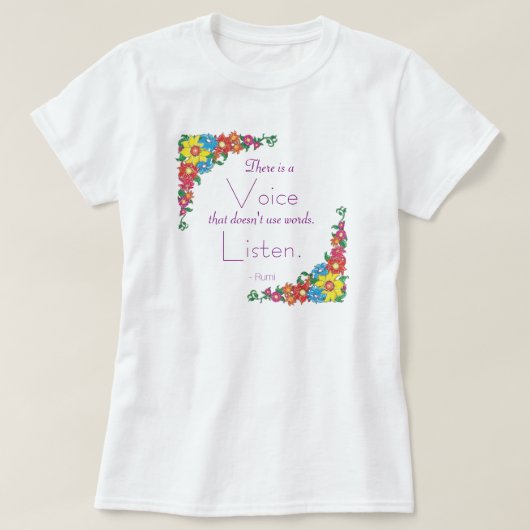 Inspirerend citaat van Rumi T-shirt (Design voorkant)
