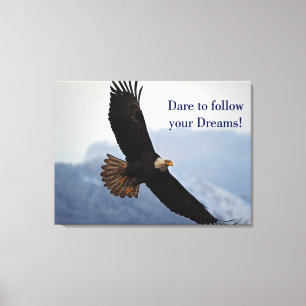Inspirerend citaat voor opzwellen Bald Eagle Canvas Afdruk