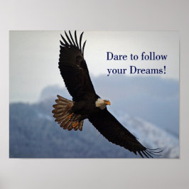 Inspirerend citaat voor opzwellen Bald Eagle Poster