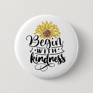 Inspirerend citaat  Zonnebloem Ronde Button 5,7 Cm