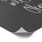 Inspirerend citaatminimalistisch zwart witscript poster (Hoek)