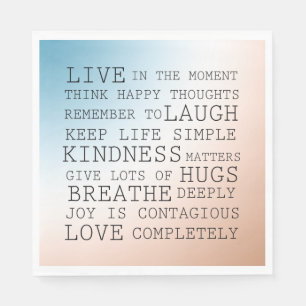 Inspirerend citaten Blauwe Bruine Ombre Servet