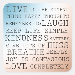 Inspirerend citaten Blauwe Bruine Ombre Vierkante Sticker