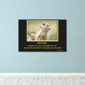 Inspirerend citaten dieren 9 canvas afdruk (Insitu (Houten vloer))