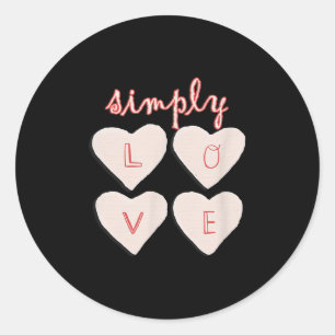 Inspirerend citaten Grafische harten gewoon liefde Ronde Sticker